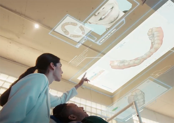 Imagen explicando el funcionamiento de un escáner intraoral