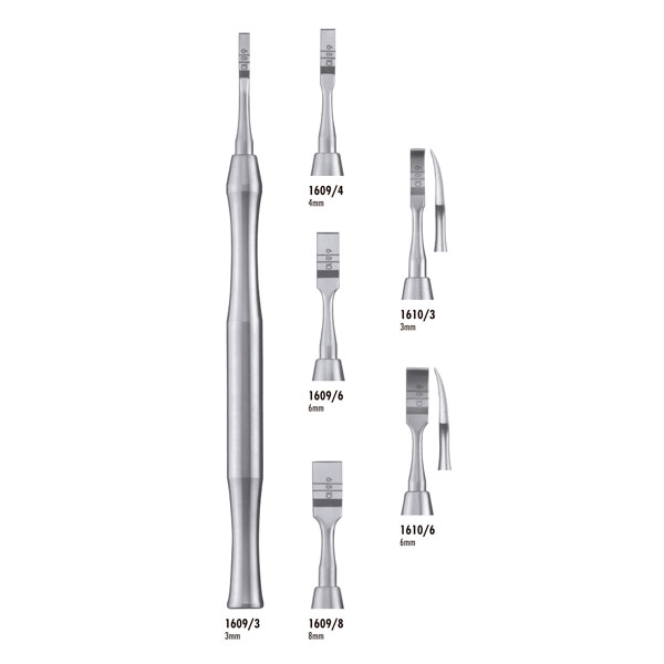 OSTEOTOMO CINCEL HUESO CURVO 3mm. 1610/3