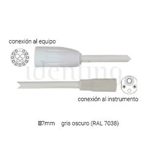Manguera ultrasonidos TKD para EMS Piezon sin luz, conector CEFLA, 135cm, ∅7mm, gris oscuro