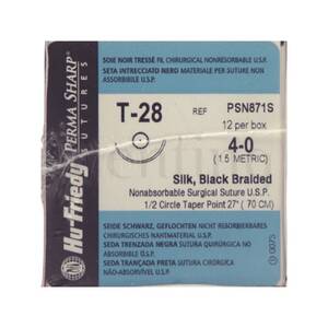 SUTURA HU-FRIEDY seda negra 28 red 1/2 circulo