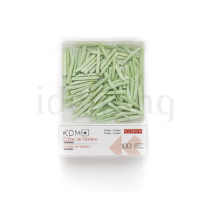 CUÑAS KDM madera cortas delgadas verdes 100ud