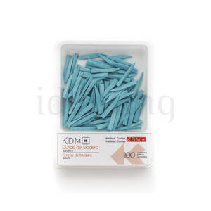 CUÑAS KDM madera cortas medianas azules 100ud