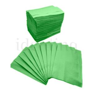 SERVILLETA BABERO PACIENTE PLASTIFICADA PREMIUM 3 CAPAS VERDE 33x45