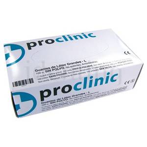 GUANTES DE LATEX PROCLINIC SIN POLVO