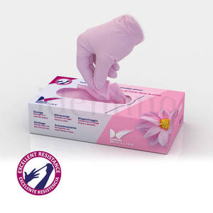 GUANTES NITRILO S/P ROSA MED. 100u