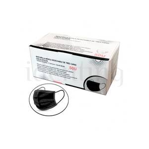 MASCARILLAS MÉDICAS TRES CAPAS CON GOMAS NEGRO 50 U TIPO IIR