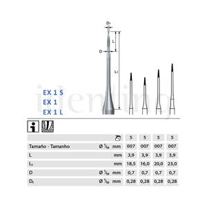 ENDOEXPLORER KOMET EX1.204.007 p/prep endodóntica 5 ud