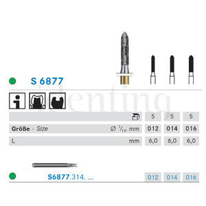 S6877.314.012 KOMET diamante clinica serie S 5 ud