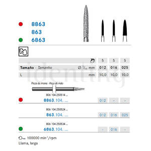 8863.104.012 KOMET diamante lab 5 ud