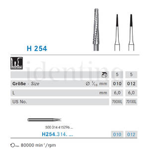 H254.316.010 KOMET carburo clinica cirugia 5 ud