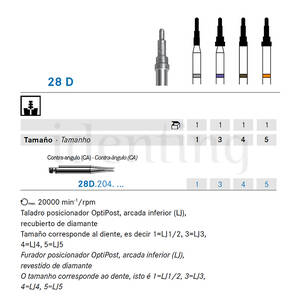 OPTIPOST KOMET fresa 28D.204.3 canino inf