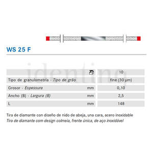 TIRAS PULIR KOMET WS25F.0. KOMET diamante 10 ud