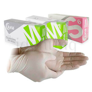 GUANTES LATEX CON POLVO GRANDES LUNA 100u.