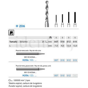 H206.123.010 KOMET carburo lab fresado 5 ud