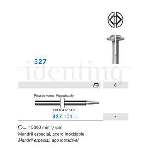 MANDRIL KOMET 327.204 especial acero inox 6 ud