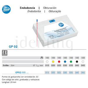 PUNTAS GUTAPERCHA KOMET GP02.000.040.K0 100 ud