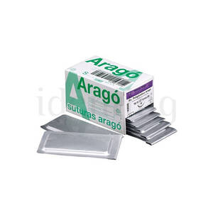SUTURA ARAGO TB12 6/0 seda negra 3/8 tri (16mm) 12 ud